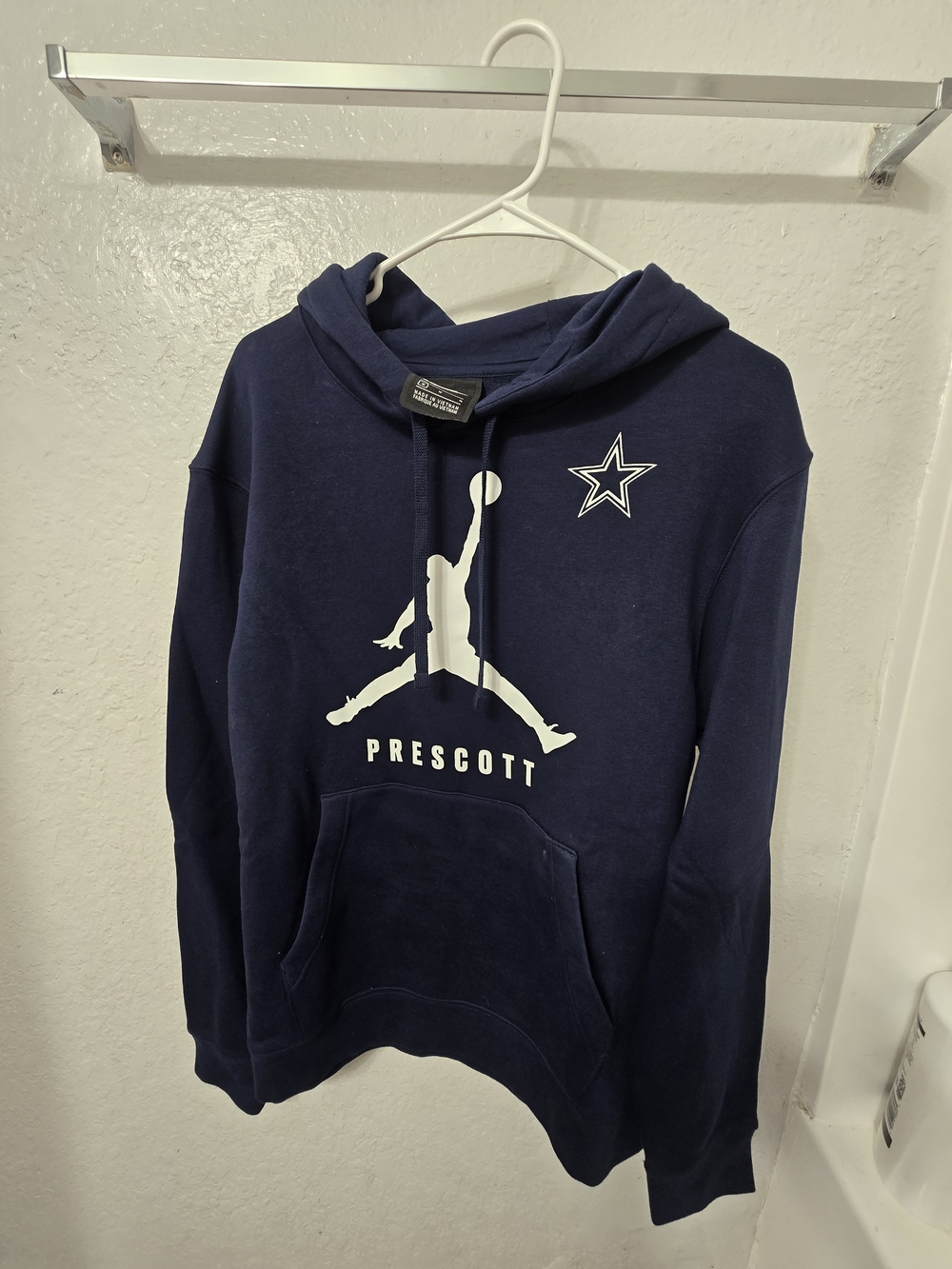Nike Jordan Navy Blue Prescott Hoodie with White Graphics